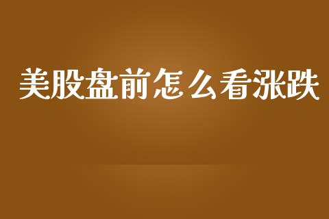 美股盘前怎么看涨跌_https://www.kuaijiepai.net_期货资讯_第1张