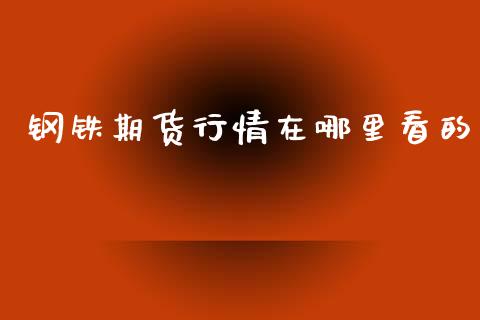 钢铁期货行情在哪里看的_https://www.kuaijiepai.net_期货资讯_第1张