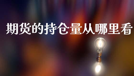 期货的持仓量从哪里看_https://www.kuaijiepai.net_期货资讯_第1张