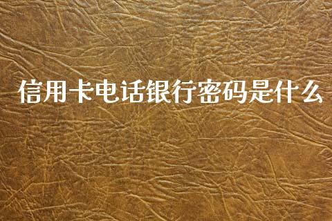 信用卡电话银行密码是什么_https://www.kuaijiepai.net_新股新闻_第1张