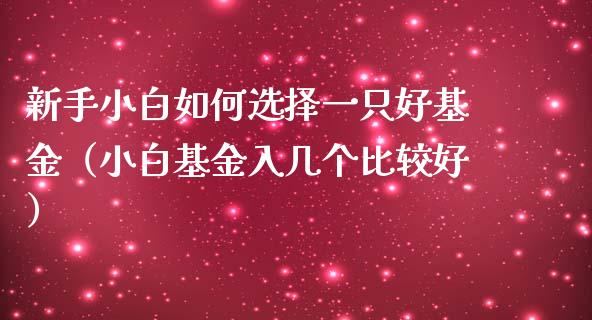 新手小白如何选择一只好基金（小白基金入几个比较好）_https://www.kuaijiepai.net_期货理财_第1张