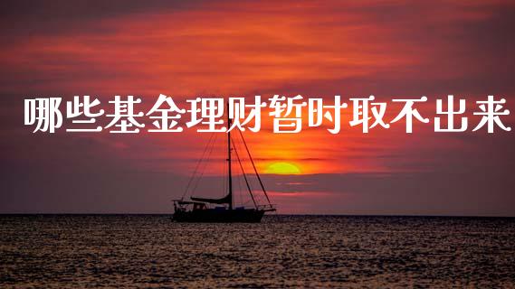 哪些基金理财暂时取不出来_https://www.kuaijiepai.net_投资理财_第1张
