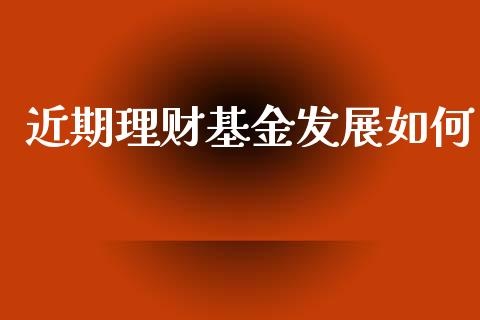 近期理财基金发展如何_https://www.kuaijiepai.net_期货理财_第1张