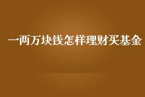 一两万块钱怎样理财买基金_https://www.kuaijiepai.net_投资理财_第1张