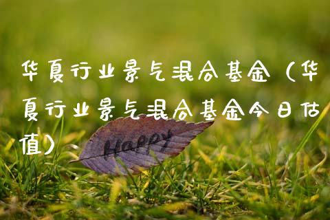 华夏行业景气混合基金（华夏行业景气混合基金今日估值）_https://www.kuaijiepai.net_期货理财_第1张