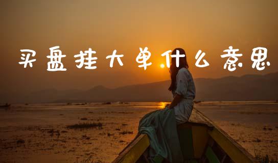 买盘挂大单什么意思_https://www.kuaijiepai.net_国际股建_第1张