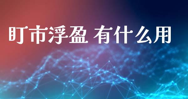 盯市浮盈 有什么用_https://www.kuaijiepai.net_国际期货_第1张