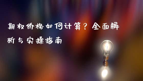 期权价格如何计算？全面解析与实操指南_https://www.kuaijiepai.net_投资理财_第1张