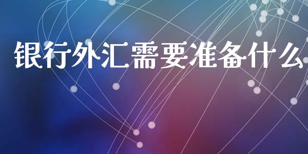 银行外汇需要准备什么_https://www.kuaijiepai.net_国际期货_第1张