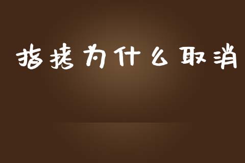 指拷为什么取消_https://www.kuaijiepai.net_期货资讯_第1张