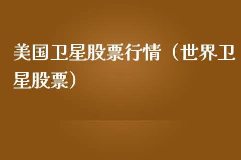 美国卫星股票行情（世界卫星股票）_https://www.kuaijiepai.net_股票理论_第1张