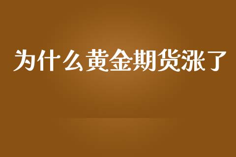 为什么黄金期货涨了_https://www.kuaijiepai.net_国际期货_第1张