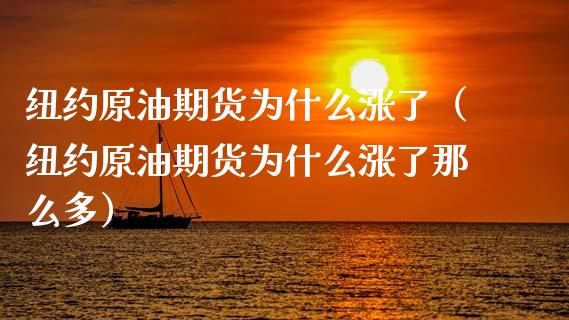 纽约原油期货为什么涨了（纽约原油期货为什么涨了那么多）_https://www.kuaijiepai.net_期货资讯_第1张