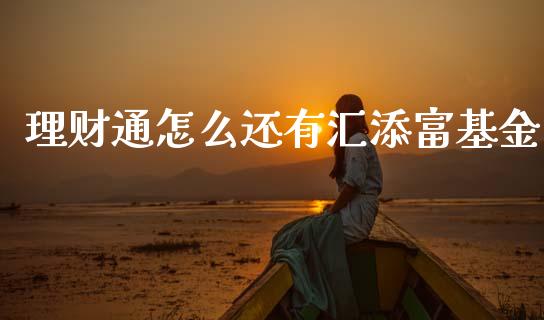 理财通怎么还有汇添富基金_https://www.kuaijiepai.net_期货理财_第1张