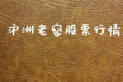 沪洲老窑股票行情_https://www.kuaijiepai.net_股票理论_第1张