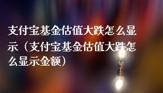 支付宝基金估值大跌怎么显示（支付宝基金估值大跌怎么显示金额）_https://www.kuaijiepai.net_期货理财_第1张