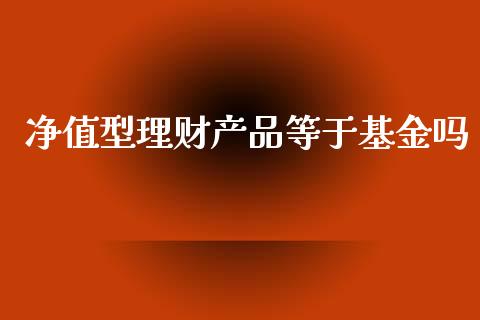 净值型理财产品等于基金吗_https://www.kuaijiepai.net_期货理财_第1张