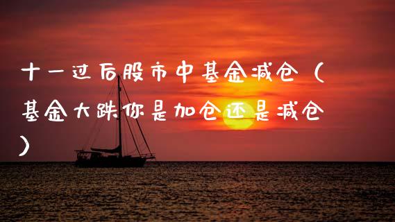 十一过后股市中基金减仓（基金大跌你是加仓还是减仓）_https://www.kuaijiepai.net_投资理财_第1张