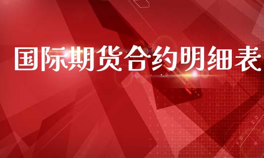 国际期货合约明细表_https://www.kuaijiepai.net_新股新闻_第1张
