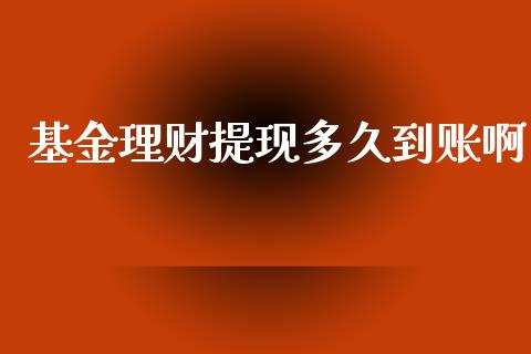 基金理财提现多久到账啊_https://www.kuaijiepai.net_期货理财_第1张