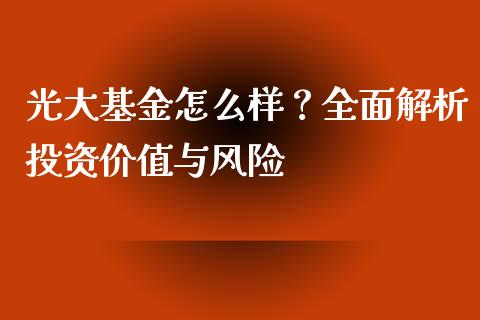 光大基金怎么样？全面解析投资价值与风险_https://www.kuaijiepai.net_股票理论_第1张