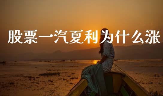 股票一汽夏利为什么涨_https://www.kuaijiepai.net_国际期货_第1张