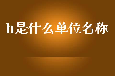 h是什么单位名称_https://www.kuaijiepai.net_期货在线_第1张