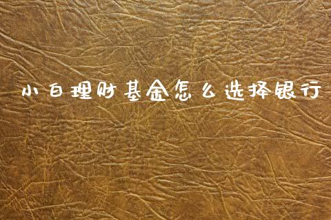 小白理财基金怎么选择银行_https://www.kuaijiepai.net_投资理财_第1张