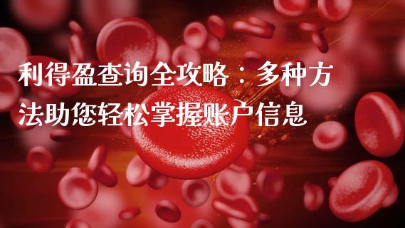 利得盈查询全攻略：多种方法助您轻松掌握账户信息_https://www.kuaijiepai.net_投资理财_第1张