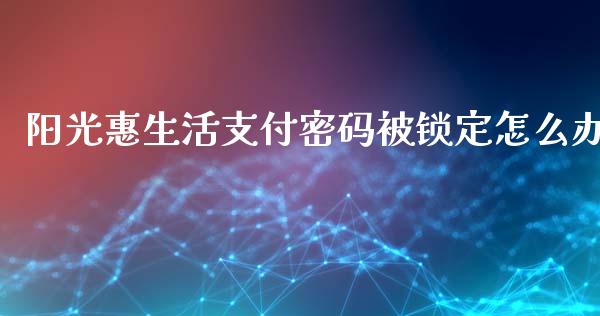 阳光惠生活支付密码被锁定怎么办_https://www.kuaijiepai.net_期货资讯_第1张