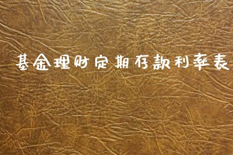 基金理财定期存款利率表_https://www.kuaijiepai.net_投资理财_第1张