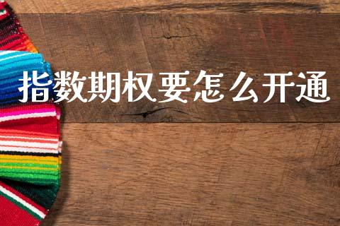 指数期权要怎么开通_https://www.kuaijiepai.net_投资理财_第1张