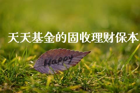 天天基金的固收理财保本_https://www.kuaijiepai.net_投资理财_第1张