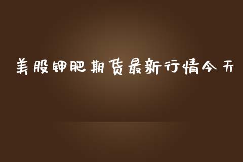 美股钾肥期货最新行情今天_https://www.kuaijiepai.net_期货在线_第1张