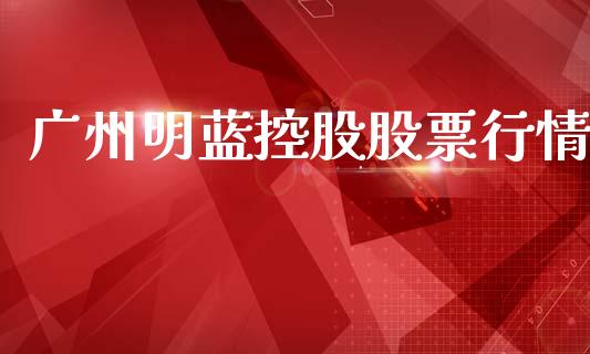 广州明蓝控股股票行情_https://www.kuaijiepai.net_新股新闻_第1张