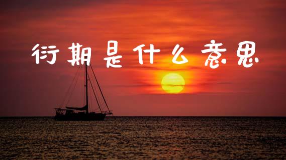 衍期是什么意思_https://www.kuaijiepai.net_股票理论_第1张