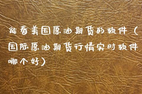 能看美国原油期货的软件（国际原油期货行情实时软件哪个好）_https://www.kuaijiepai.net_期货资讯_第1张