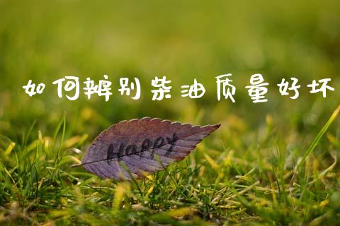 如何辨别柴油质量好坏_https://www.kuaijiepai.net_期货在线_第1张