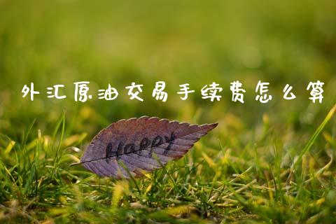 外汇原油交易手续费怎么算_https://www.kuaijiepai.net_期货理财_第1张