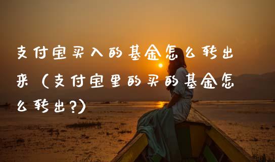 支付宝买入的基金怎么转出来（支付宝里的买的基金怎么转出?）_https://www.kuaijiepai.net_期货理财_第1张