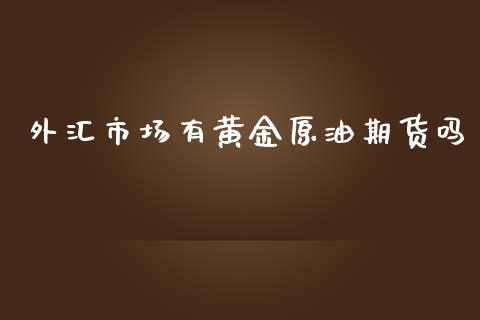 外汇市场有黄金原油期货吗_https://www.kuaijiepai.net_期货资讯_第1张