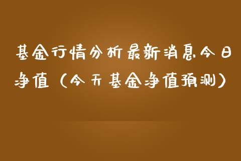 基金行情分析最新消息今日净值（今天基金净值预测）_https://www.kuaijiepai.net_投资理财_第1张