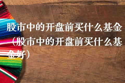 股市中的开盘前买什么基金（股市中的开盘前买什么基金好）_https://www.kuaijiepai.net_期货理财_第1张