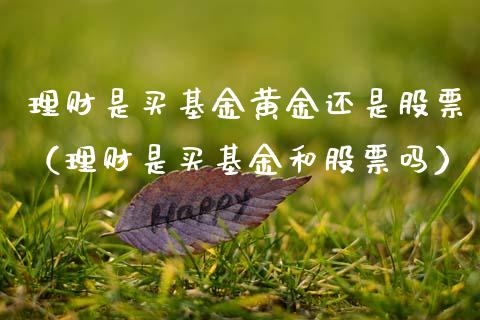 理财是买基金黄金还是股票（理财是买基金和股票吗）_https://www.kuaijiepai.net_投资理财_第1张