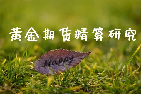 黄金期货精算研究_https://www.kuaijiepai.net_国际期货_第1张