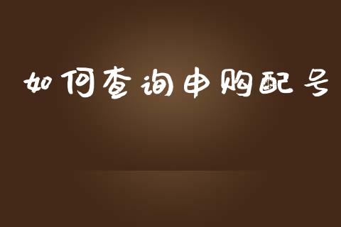 如何查询申购配号_https://www.kuaijiepai.net_期货在线_第1张