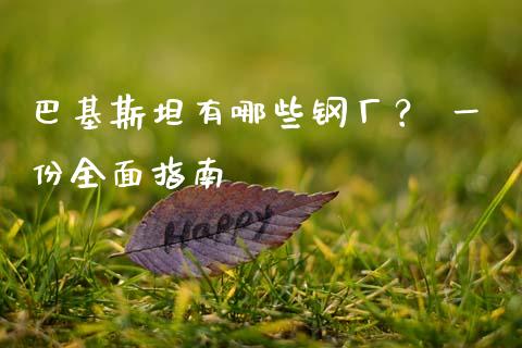 巴基斯坦有哪些钢厂？ 一份全面指南_https://www.kuaijiepai.net_期货理财_第1张