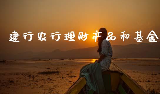 建行农行理财产品和基金_https://www.kuaijiepai.net_投资理财_第1张
