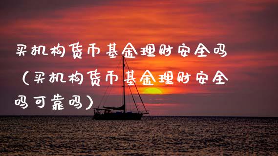 买机构货币基金理财安全吗（买机构货币基金理财安全吗可靠吗）_https://www.kuaijiepai.net_投资理财_第1张