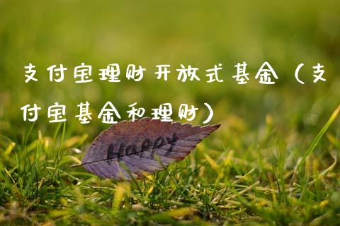 支付宝理财开放式基金（支付宝基金和理财）_https://www.kuaijiepai.net_期货理财_第1张